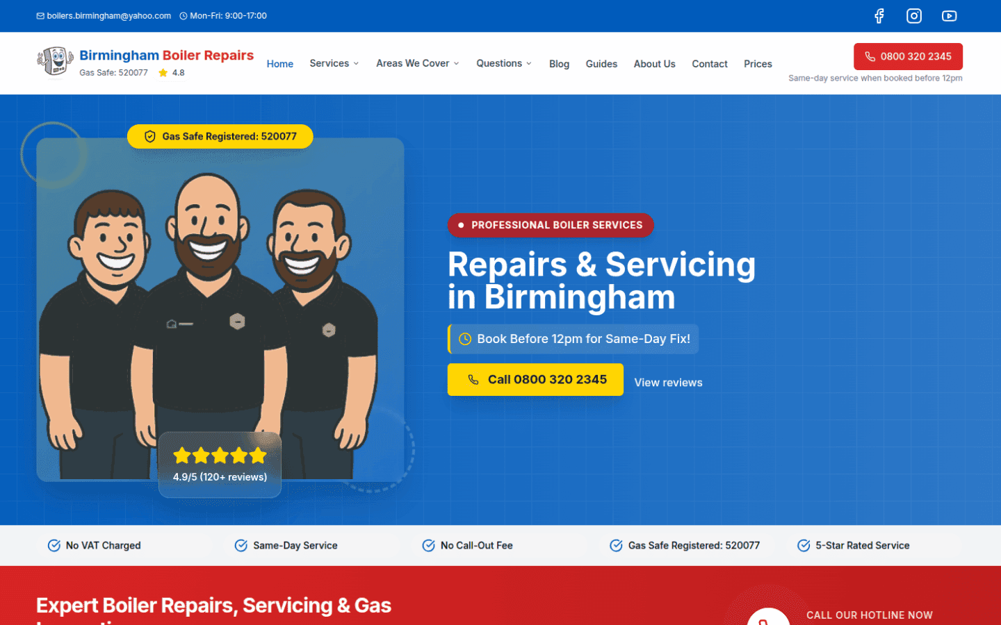 Birmingham Boiler Repairs - Desktop View