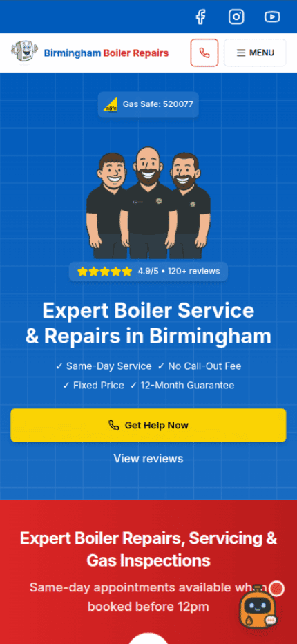 Birmingham Boiler Repairs - Mobile View