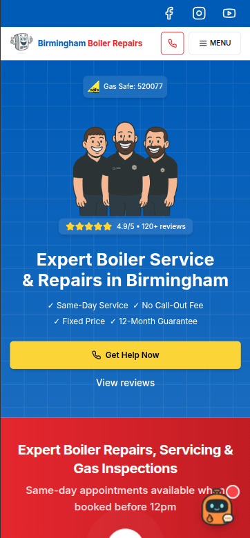 Birmingham Boiler Repairs mobile website